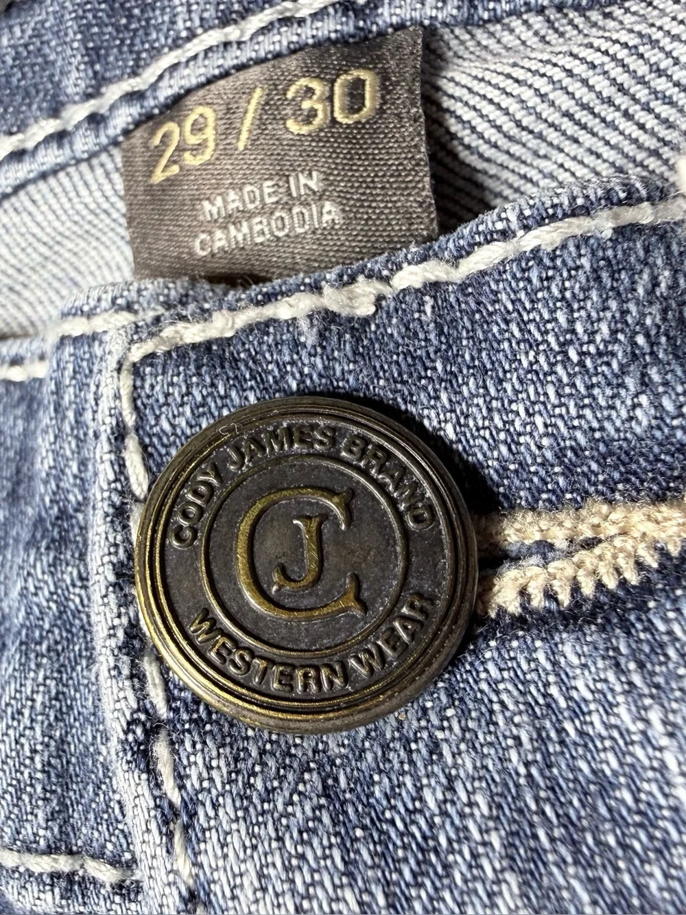 Cody James Jeans Mens 29  Denim Western Cowboy Straight Leg Embroidered
